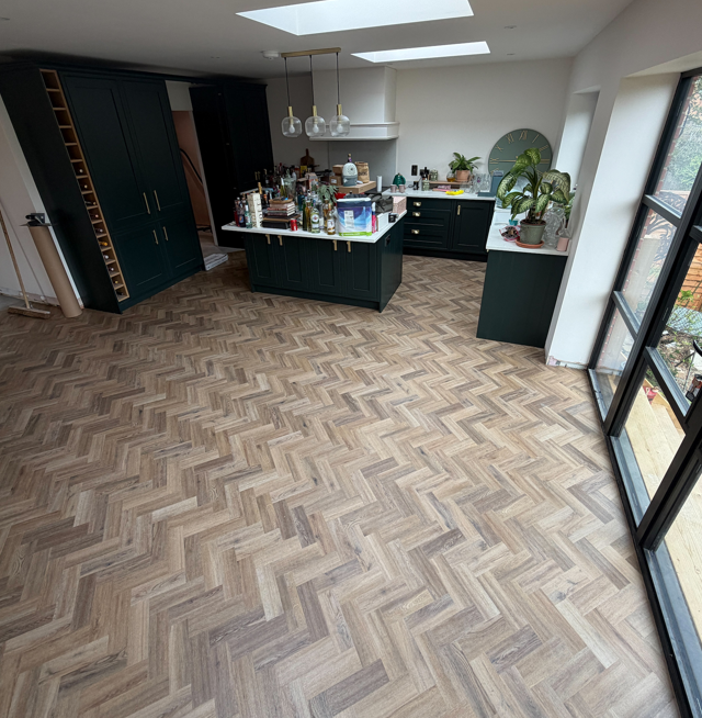 oak herringbone flooring